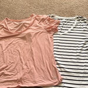 GAP Pink and Striped Short Sleeve Tees